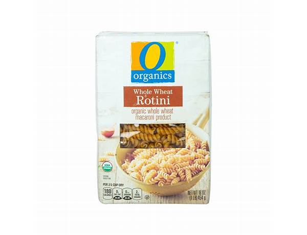 Organic whole wheat macaroni product, rotini food facts