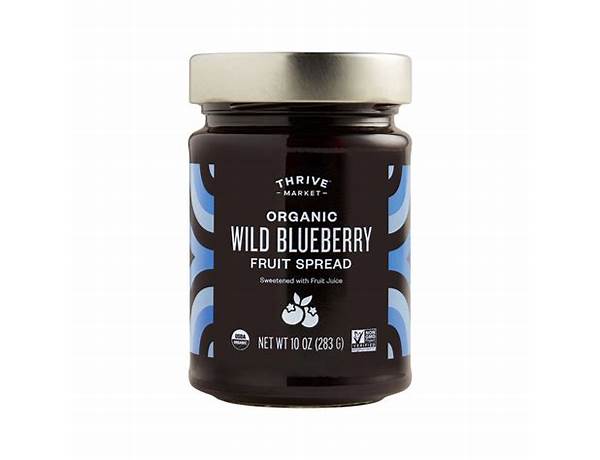 Organic wild blueberry fruit spread ingredients