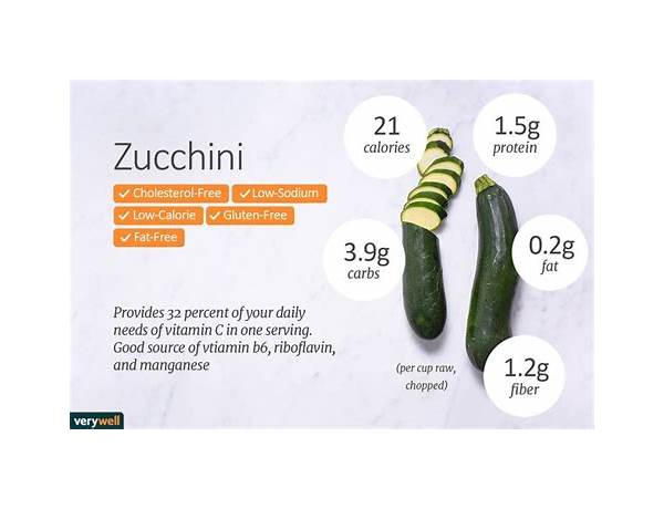 Organic zucchini squash nutrition facts