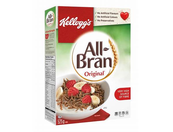 Original bran cereal food facts