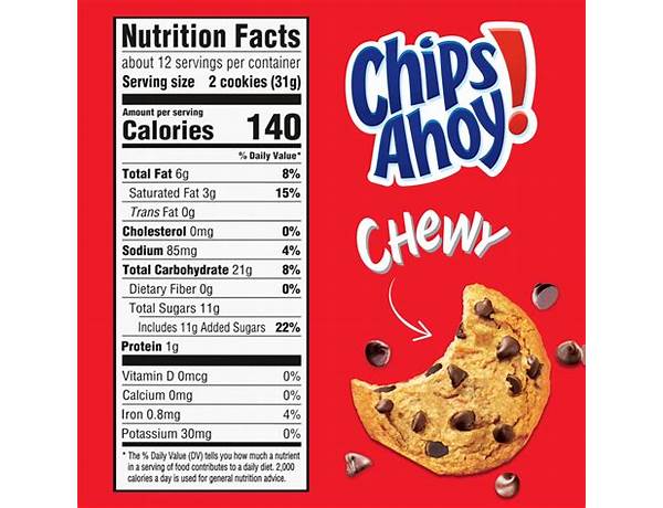 Original chocolate chip cookies nutrition facts