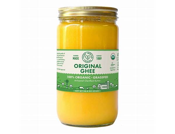 Original grassfed ghee butter by ounce food facts