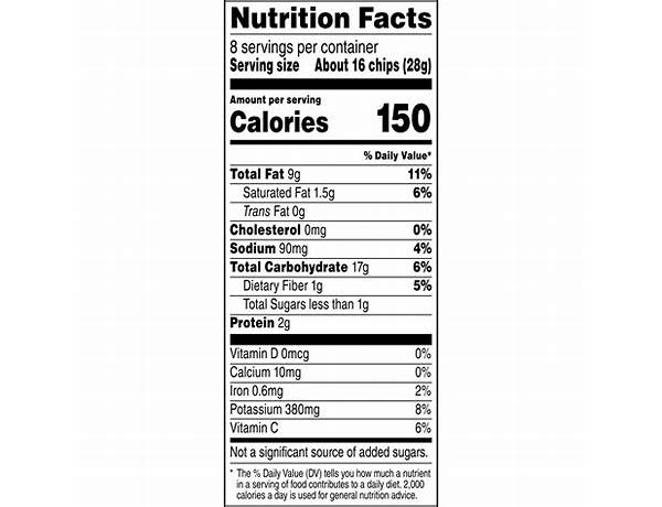 Original kettle cooked nutrition facts