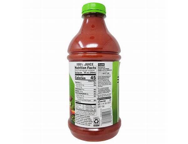 Original low sodium vegetable juice food facts