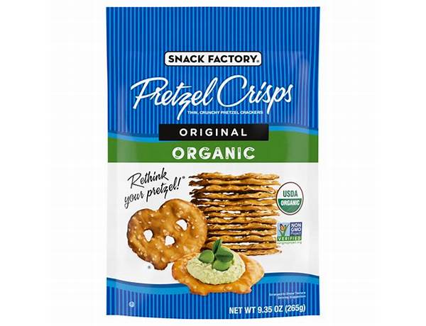 Original organic pretzel crisps food facts