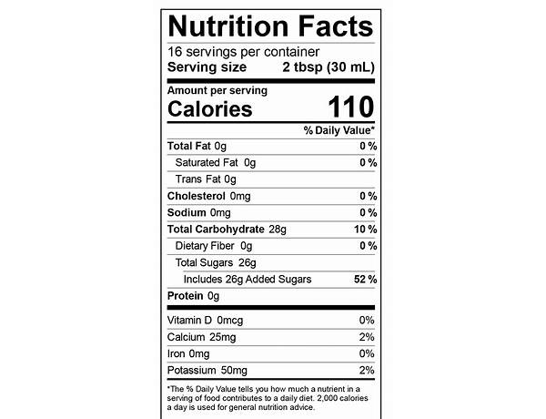 Original panckae syrup nutrition facts