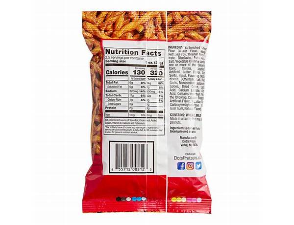 Original seasoned pretzel twists nutrition facts