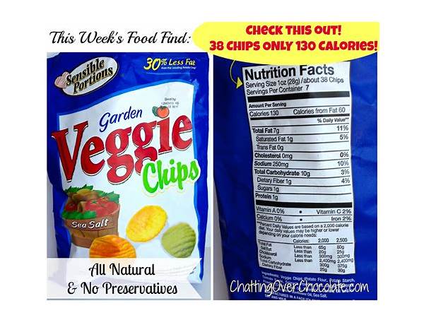 Original veggie chips food facts