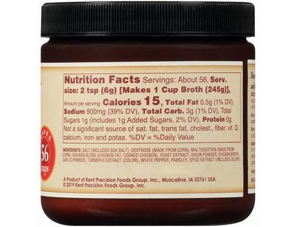 Orrington farms chicken broth base nutrition facts