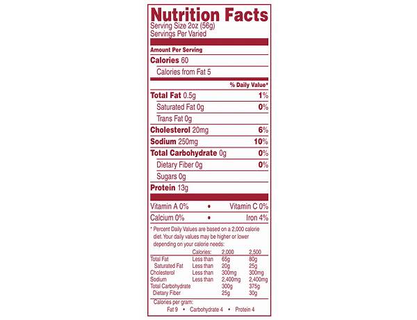 Oven roasted deli turkey nutrition facts