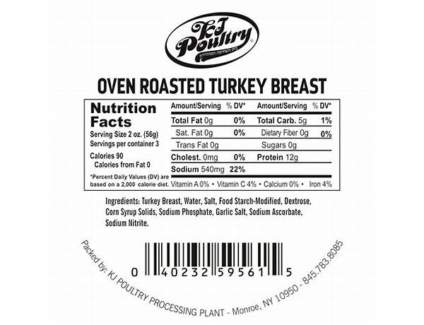 Oven roasted turkey breast nutrition facts