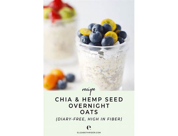 Overnight oats with chia, flax and hemp ingredients