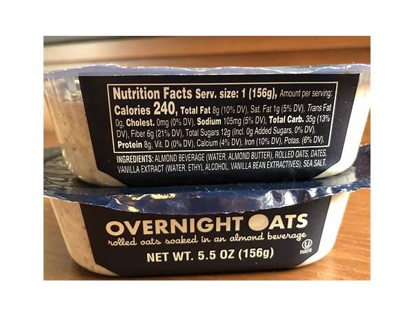 Overnight vanilla oats nutrition facts
