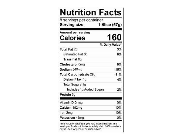 Ozark hearth french bread nutrition facts