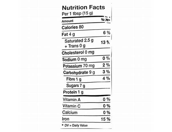 Pépites de chocolat noir 50% nutrition facts