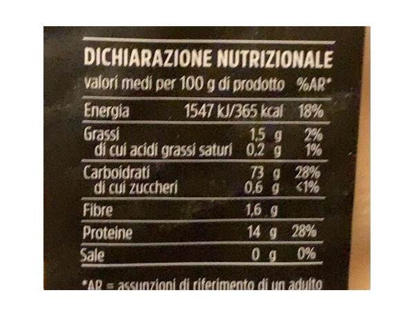 Paccheri rigati nutrition facts