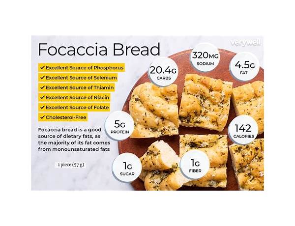 Pain burger focaccias nutrition facts