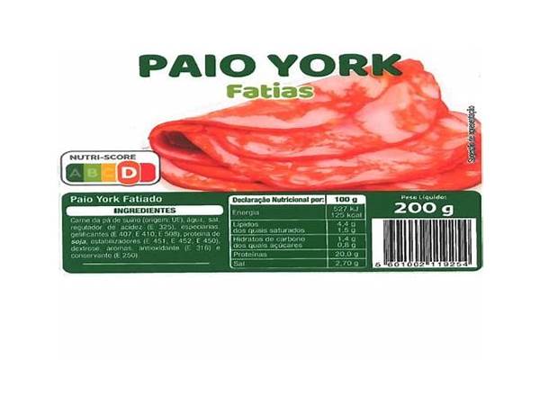 Paio york fatias food facts