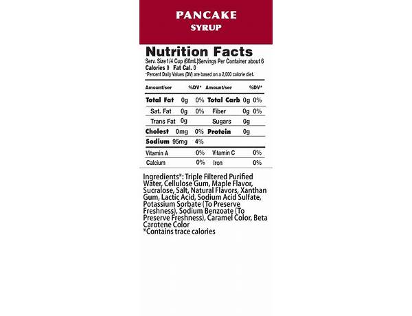 Pancake syrup nutrition facts