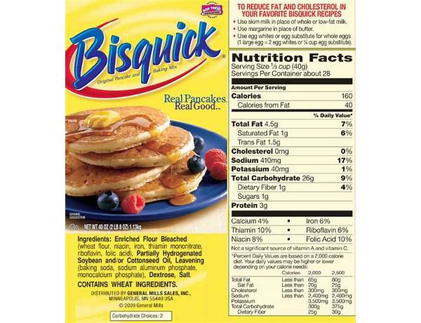 Pancakes backmischung nutrition facts