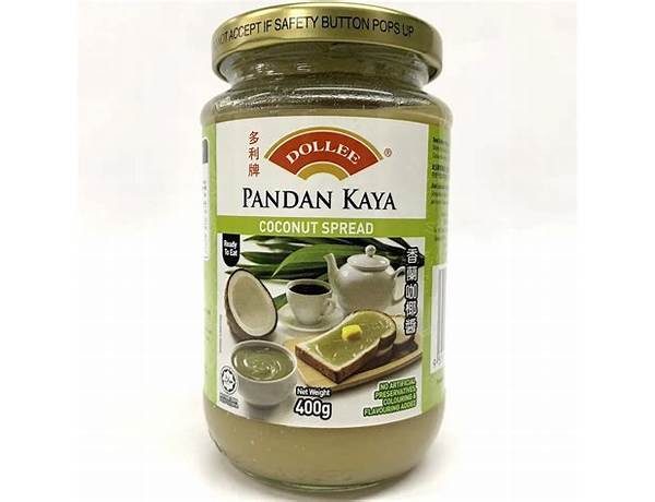 Pandan coconut spread ingredients