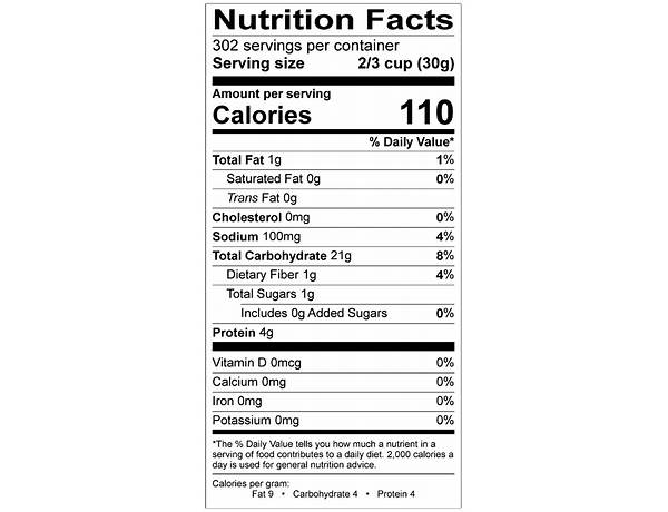 Panko style coating nutrition facts
