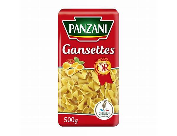 Panzani gansettes 500g food facts