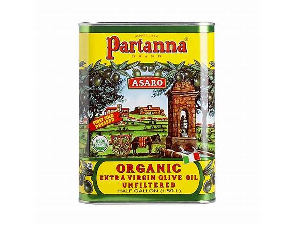 Partanna organic unfiltered extra virgin olive oil - food facts