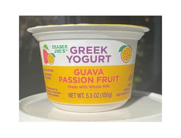 Passion fruit and guava greek yogurt ingredients
