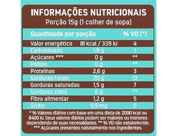 Pasta de amendoim brigadeiro nutrition facts