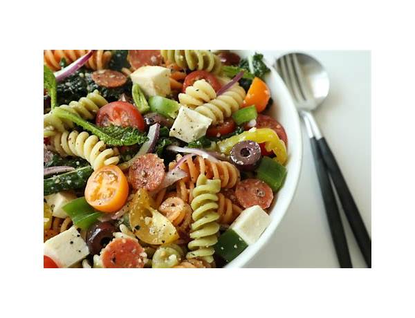 Pasta rainbow salad ingredients