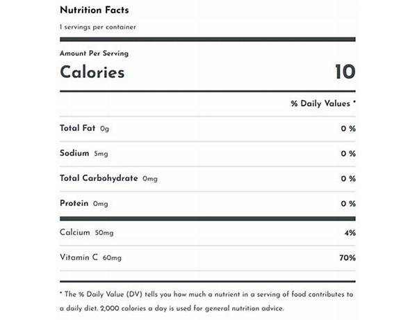 Peach vibe nutrition facts