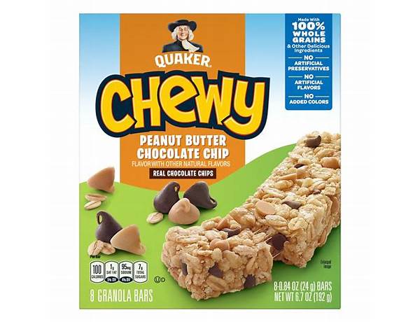 Peanut butter chocolate chip chewy granola bars food facts