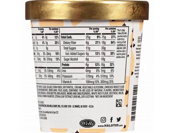 Peanut butter chocolate chip light ice cream nutrition facts