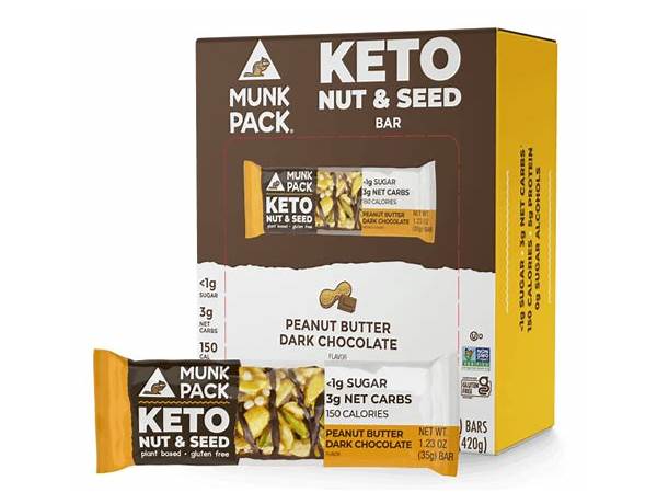 Peanut butter dark chocolate keto nut & seed bar food facts