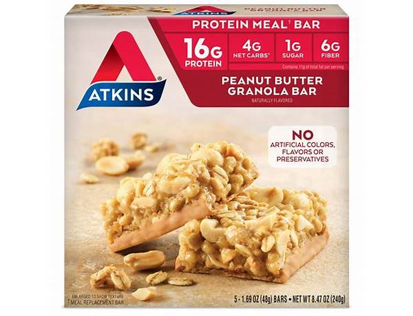 Peanut butter granola protein-rich meal bar food facts