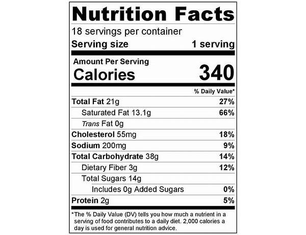 Peanut butter milk chocolate pudding nutrition facts