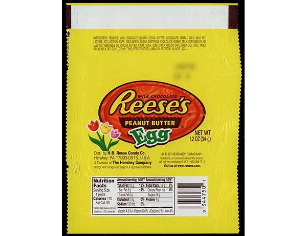 Peanut butter mini eggs nutrition facts