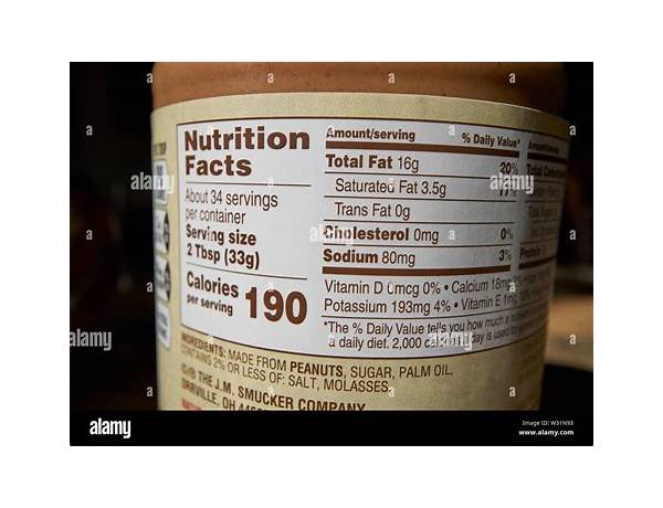 Peanut butter stock og food facts