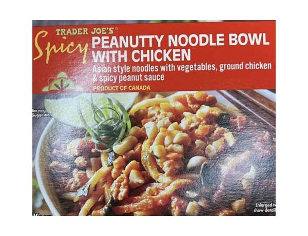 Peanutty noodle bowl with chicken food facts