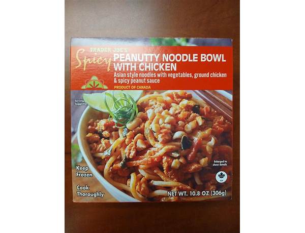 Peanutty noodle bowl with chicken ingredients