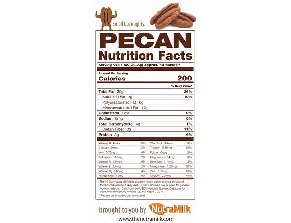 Pecan smoothie food facts