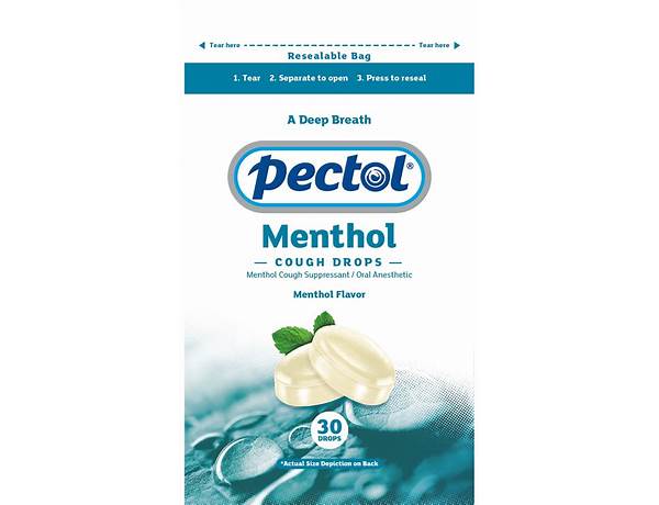Pectol menthol cough drops nutrition facts