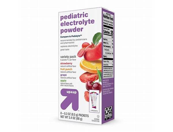 Pediatric electrolyte assorted flavors powder packs ingredients