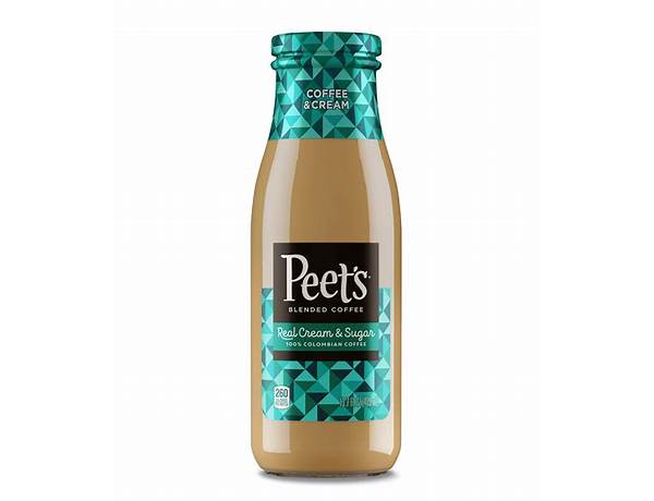 Peets blended coffee teal cream and sugar food facts