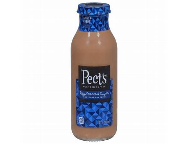 Peets blended coffee teal cream and sugar nutrition facts