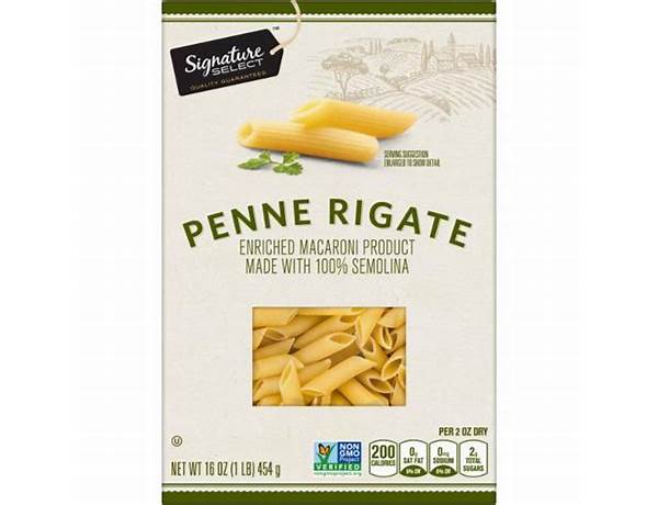 Penne rigate, enriched macaroni product nutrition facts