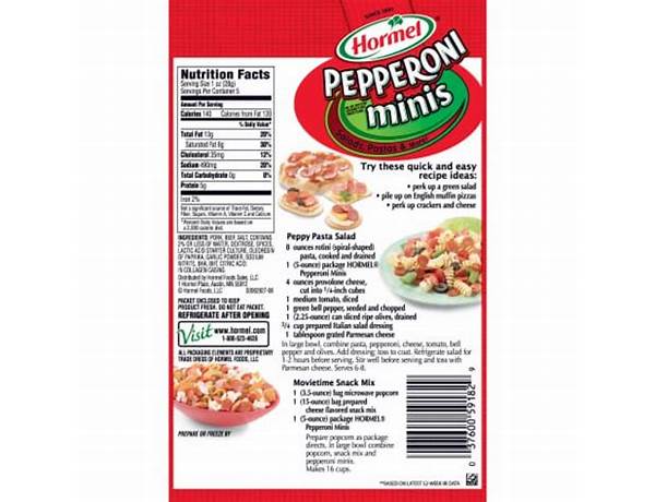 Pepperoni minis nutrition facts