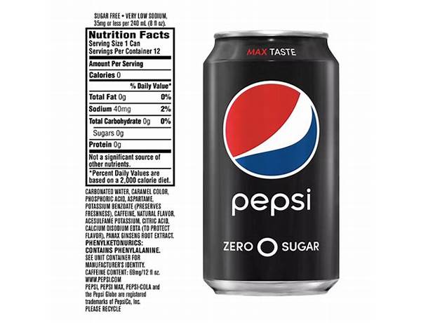 Pepsi zero sugar food facts