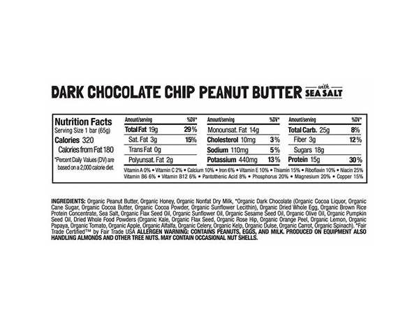 Perfect foods bar peanut butter food facts